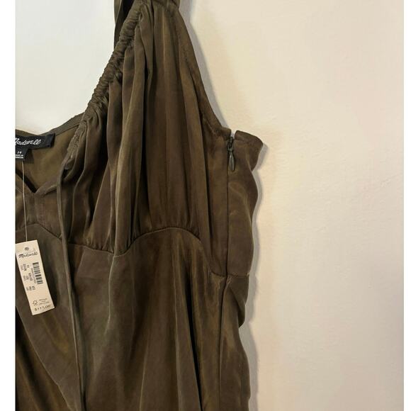 NWT Madewell Square-Neck Midi Dress In Expedition Green Size 14 - Picture 6 of 10